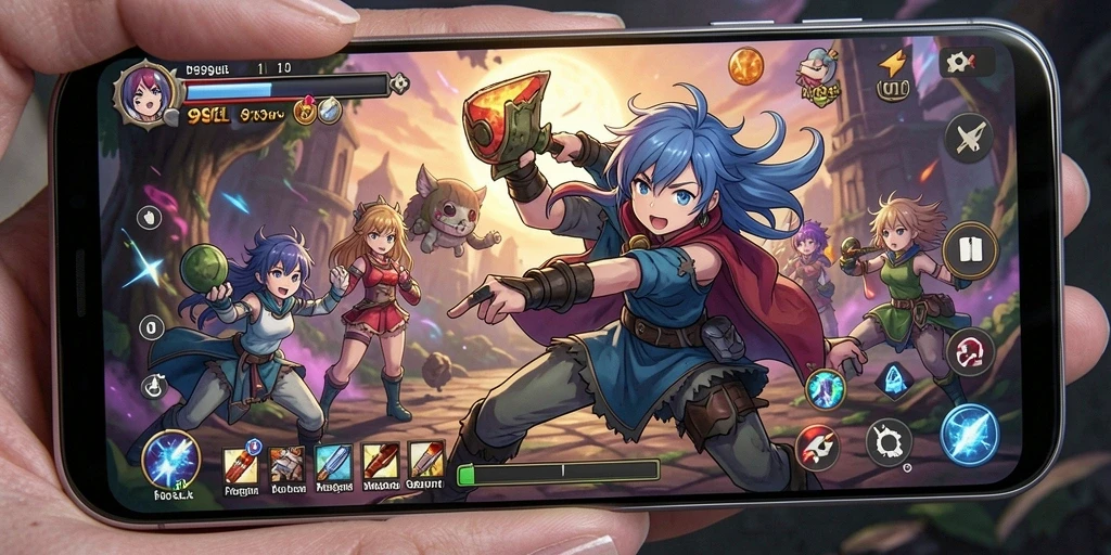 Screenshot gameplay 99SLL dengan karakter Anime yang dinamis dan suasana yang menawan.